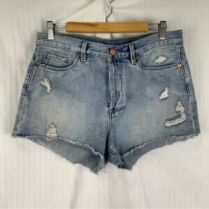Blank NYC Distressed Cut-Off Denim Jean shorts Light Wash %100 Cotton Daisy Duke